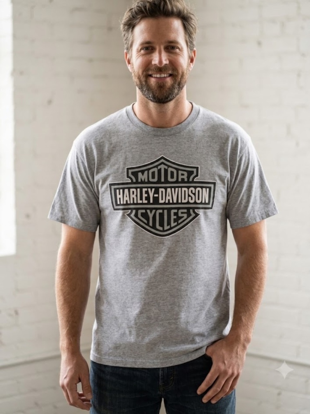 Harley-Davidson Gray Short Sleeve Logo Tee